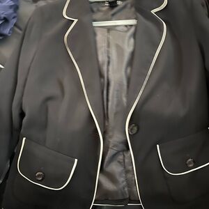 NY&Co Black Blazer with White Trim